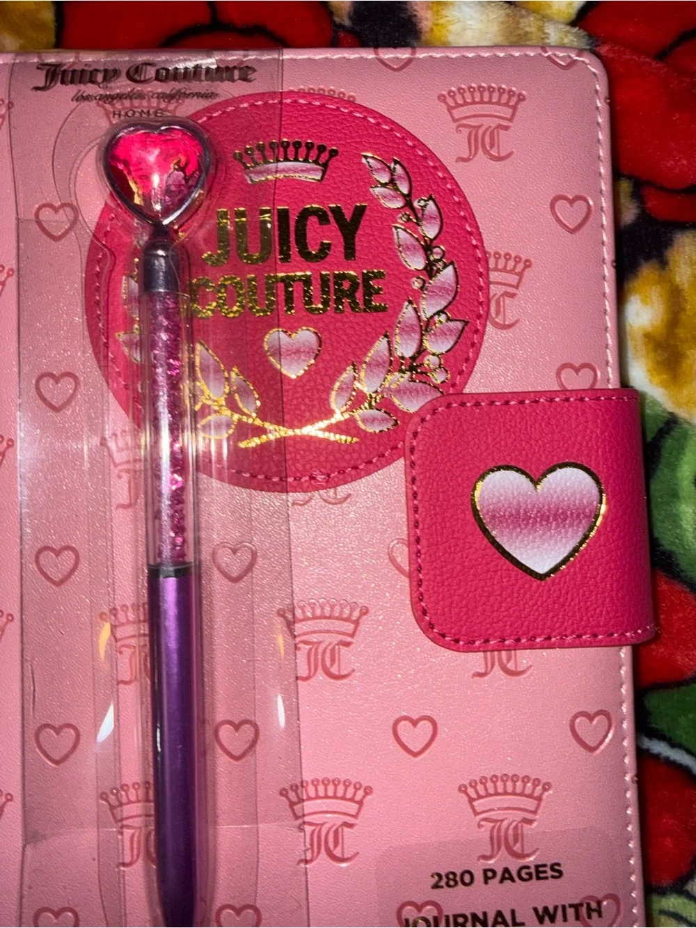 Juicy Couture Pink Heart Notebook with Matching Pink Pen